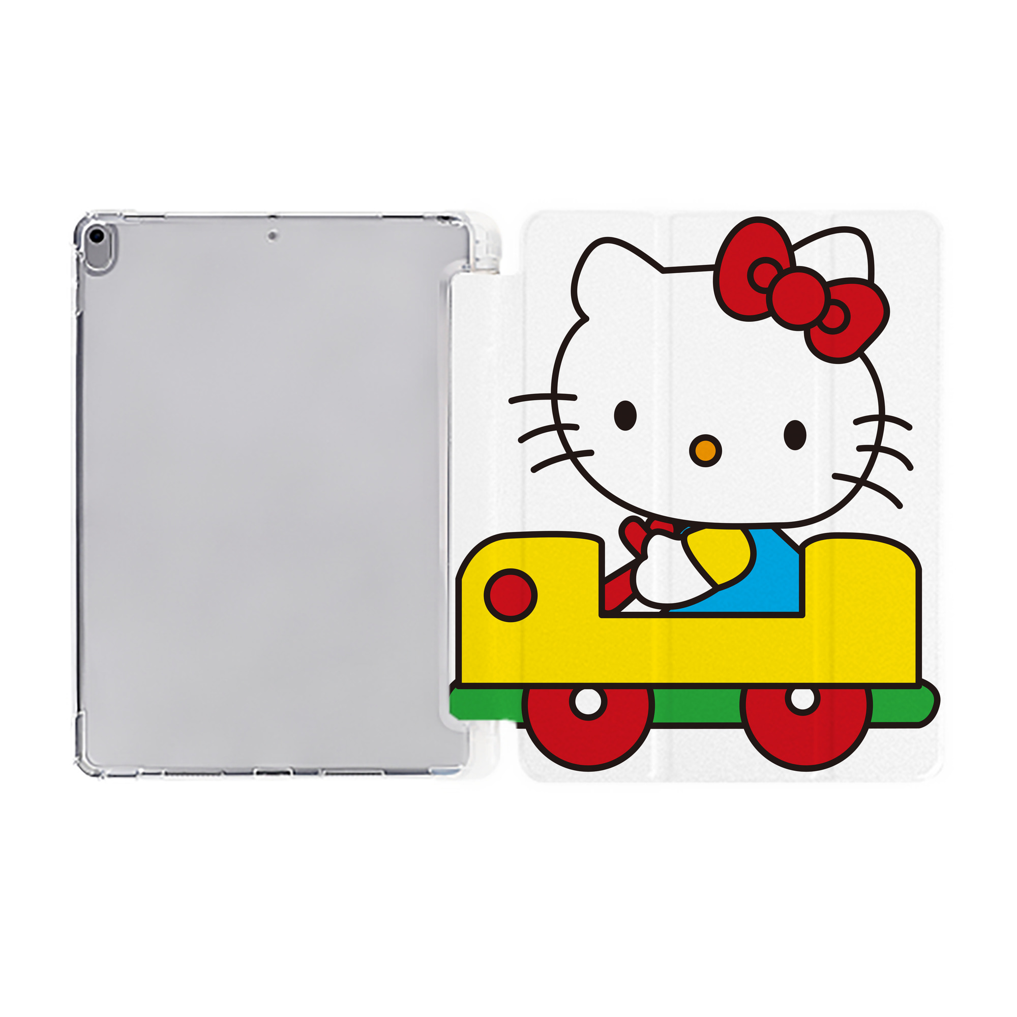 （画像用） Hello Kitty ハローキティ IPad ケース ペン収納付き 三つ折りスタンド PUレザー×シリコン 対応機種9.5/10.5/10.9インチ